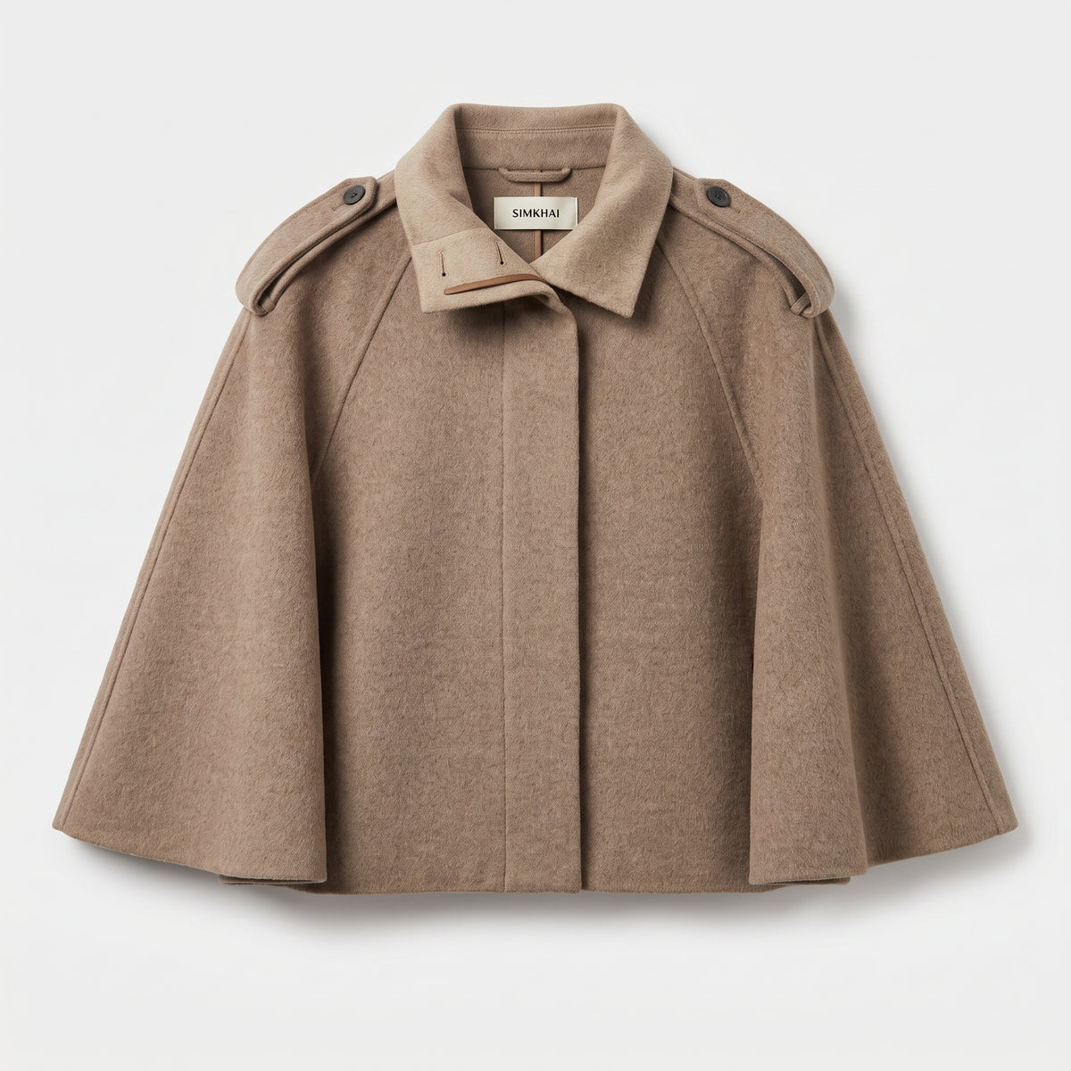 Tailored Wool Blend Cape Jacket