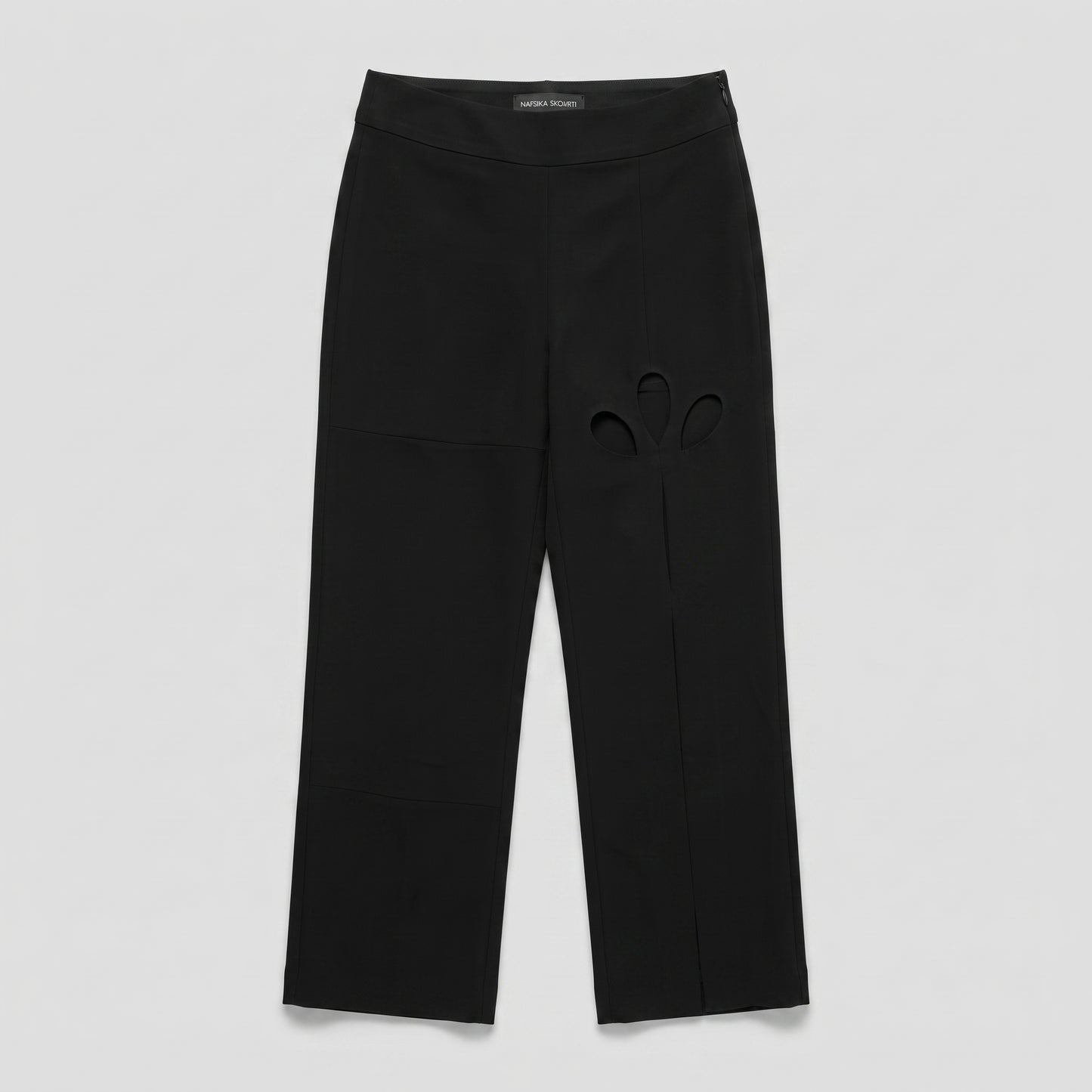 Black Cutout Tailored Trousers