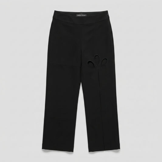 Black Cutout Tailored Trousers