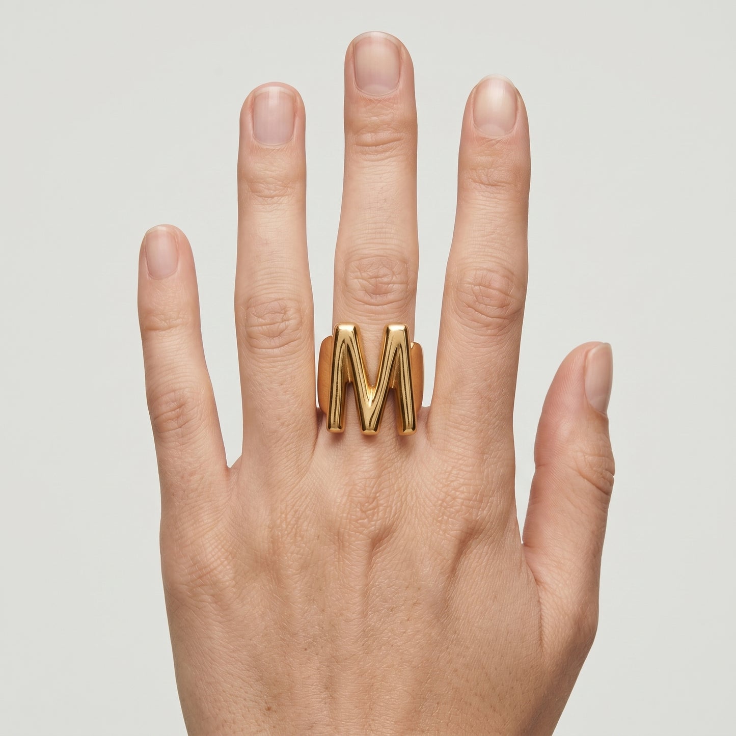 Bold Initial M Statement Ring