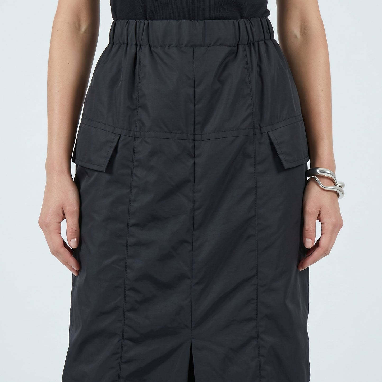 Black Cargo FLOOR LENGH Skirt