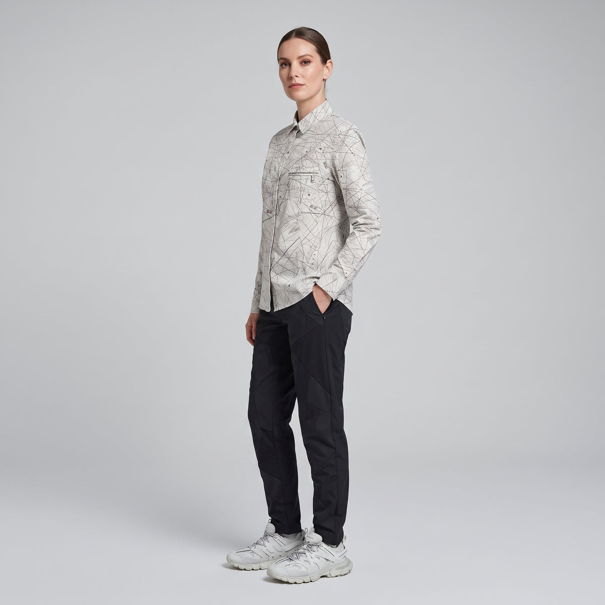 Abstract Print Long Sleeve Shirt