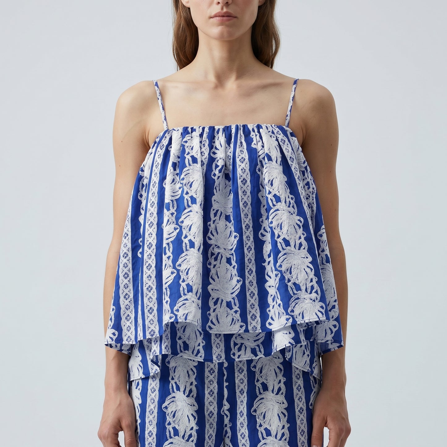 Striped Tiered Spaghetti Strap Top