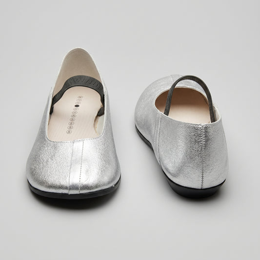 Metallic Silver Ballet Flats