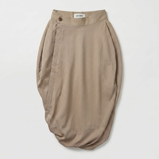 Striped Draped Cocoon Skirt