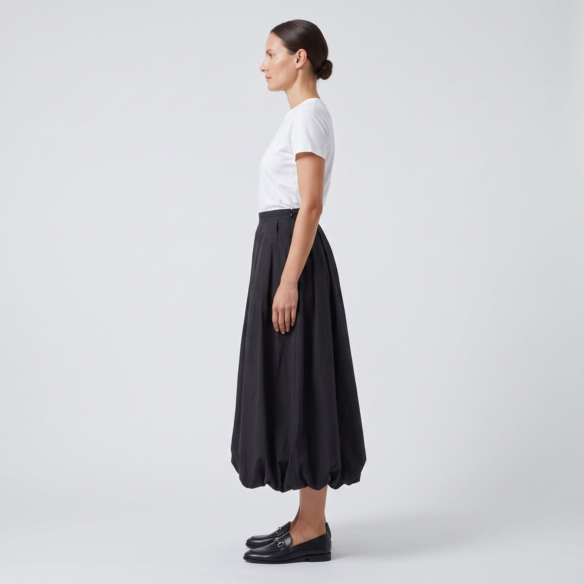 Pleated Voluminous Midi Skirt
