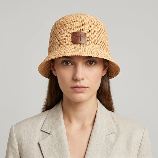 Woven Raffia Bucket Hat