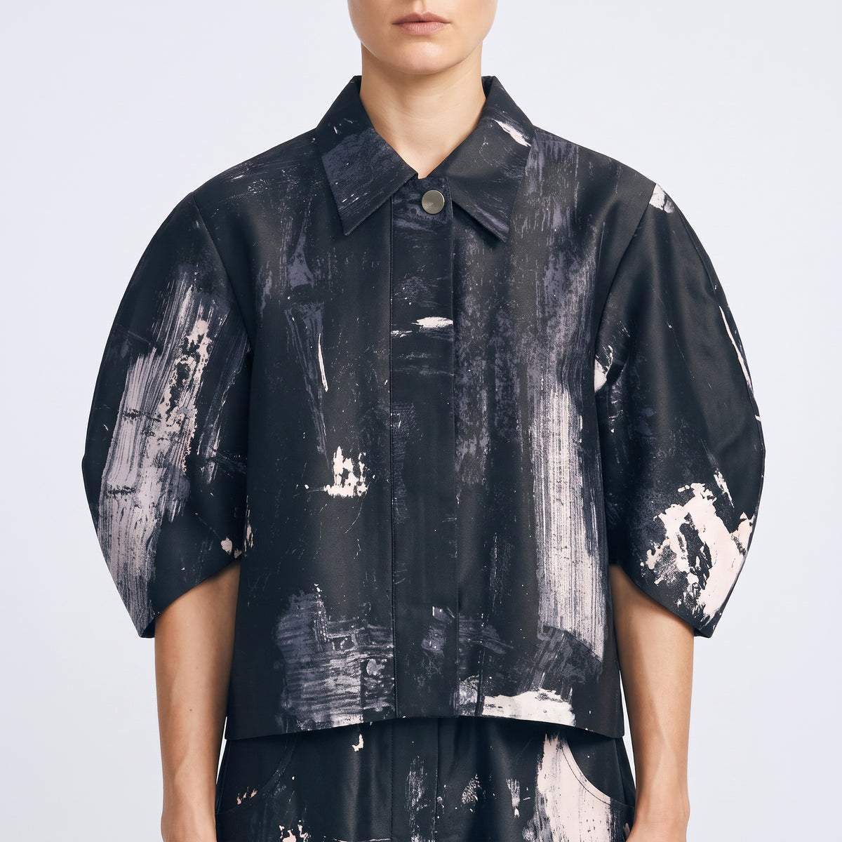 Abstract Print Structured Jacket