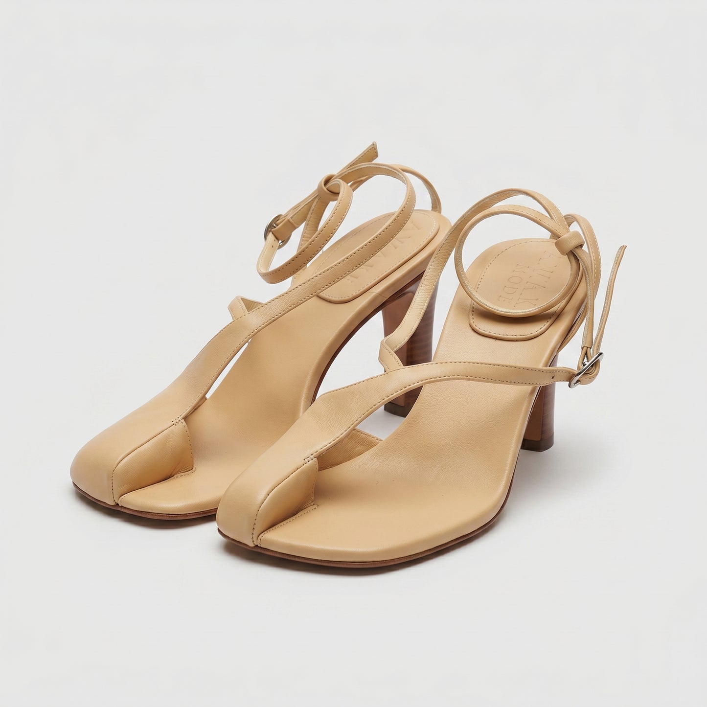 Sculptural Wooden Heel Sandals