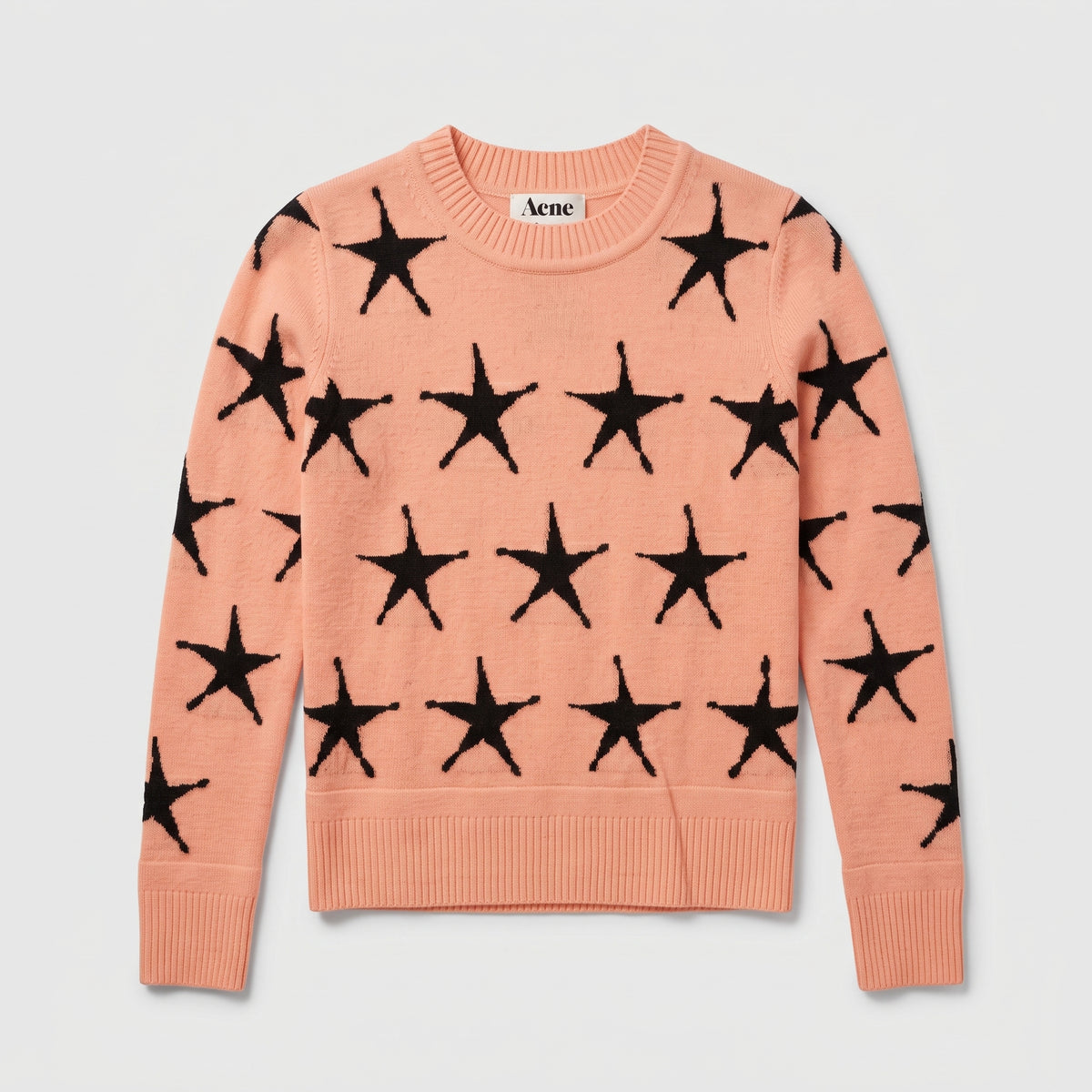 Star Intarsia Crewneck Knit Sweater
