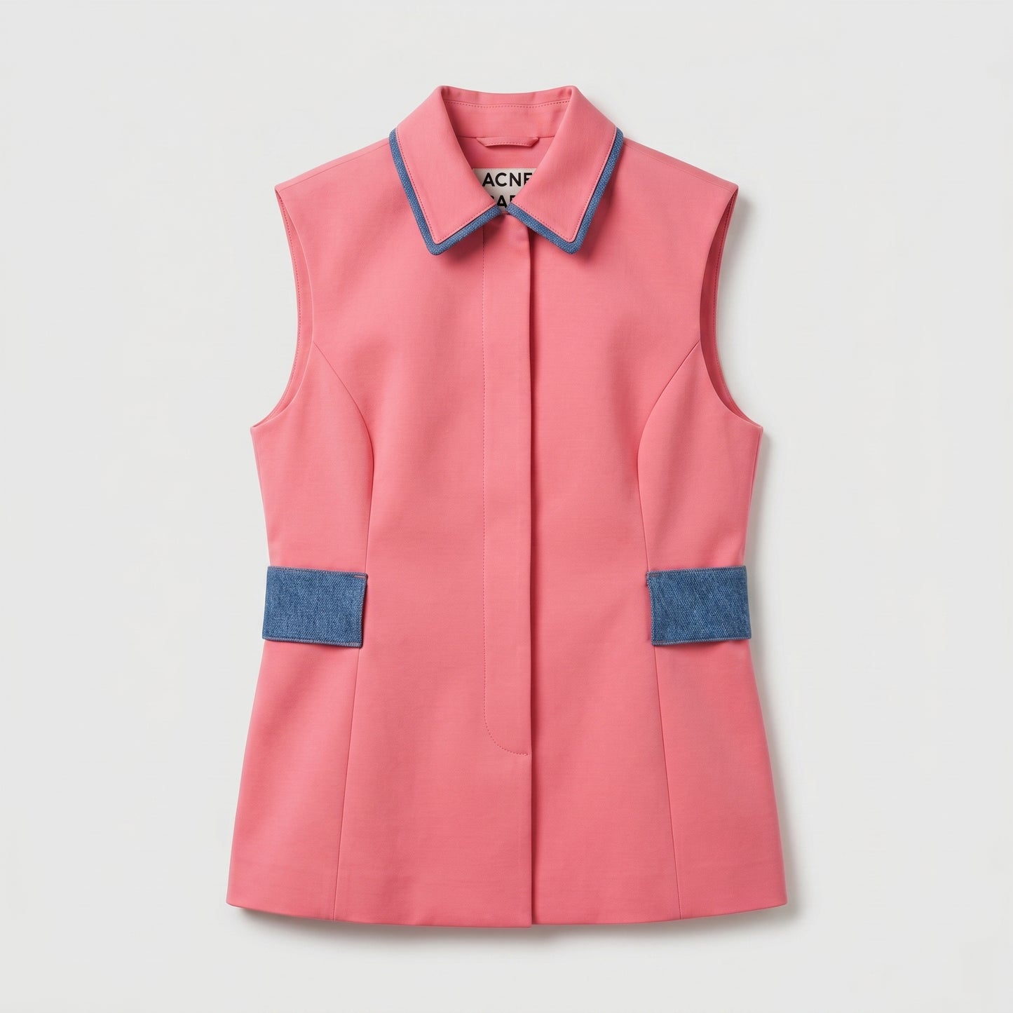 Sleeveless Tailored Pink Vest
