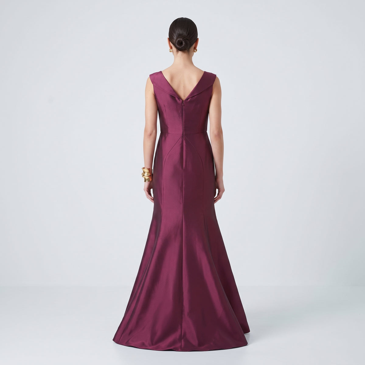 Magenta Silk Mermaid Gown