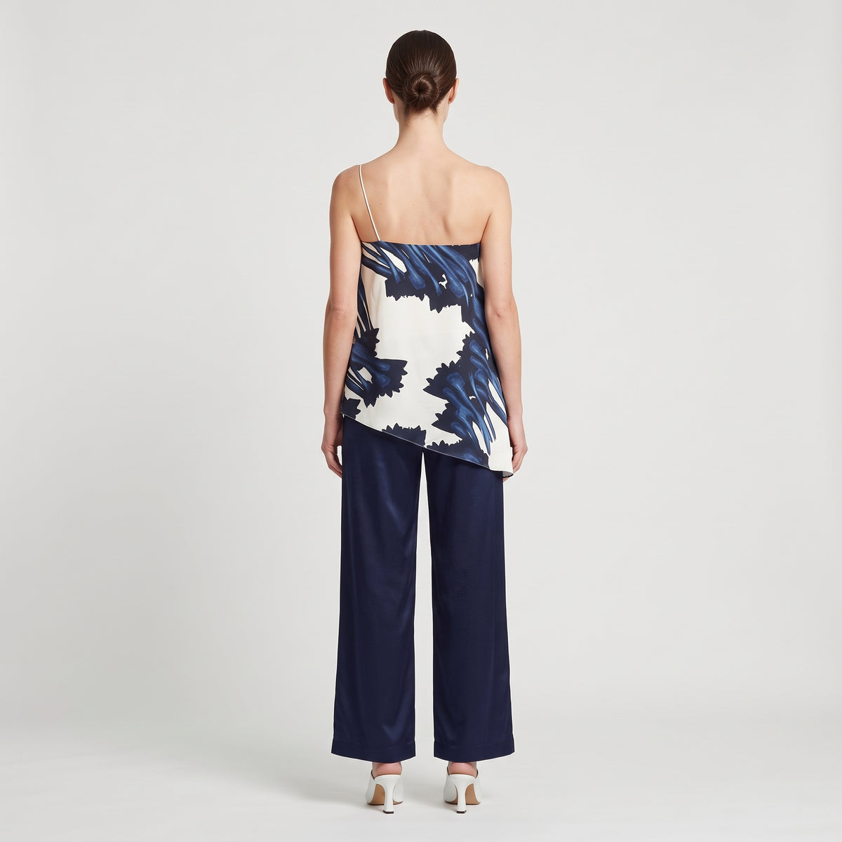 Abstract Print One Shoulder Top