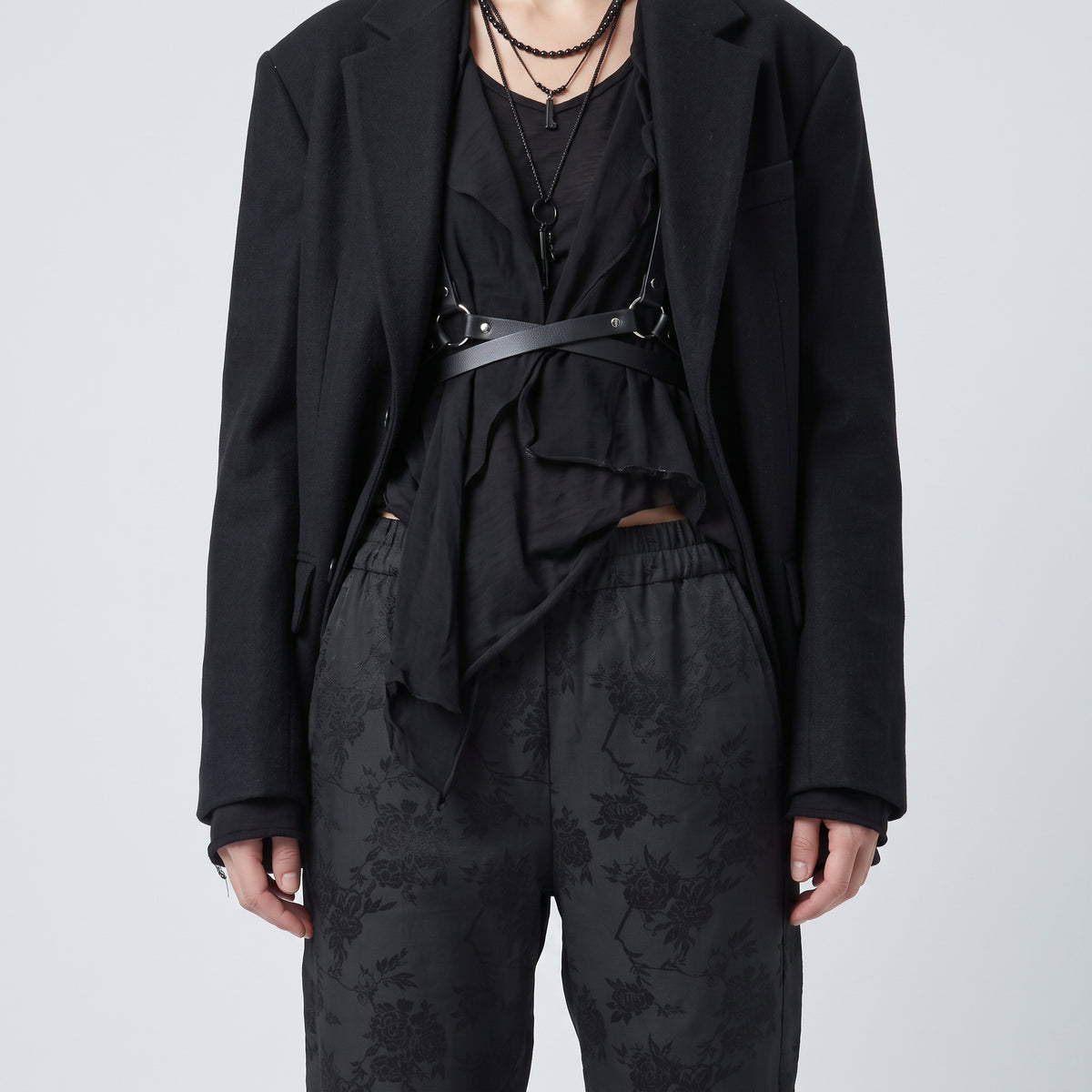 Floral Jacquard Tailored Trousers