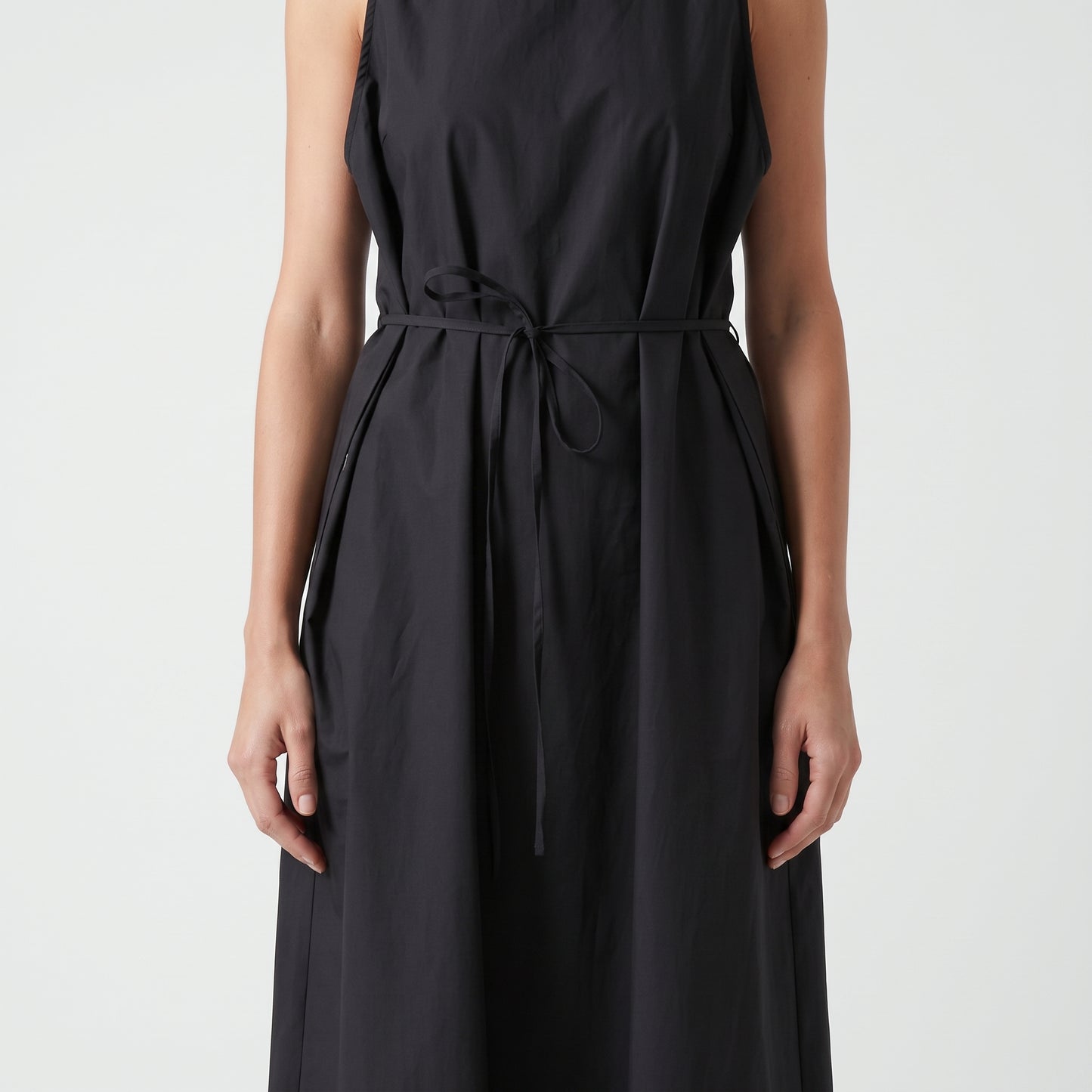 Minimalist Sleeveless Tie-Waist Dress