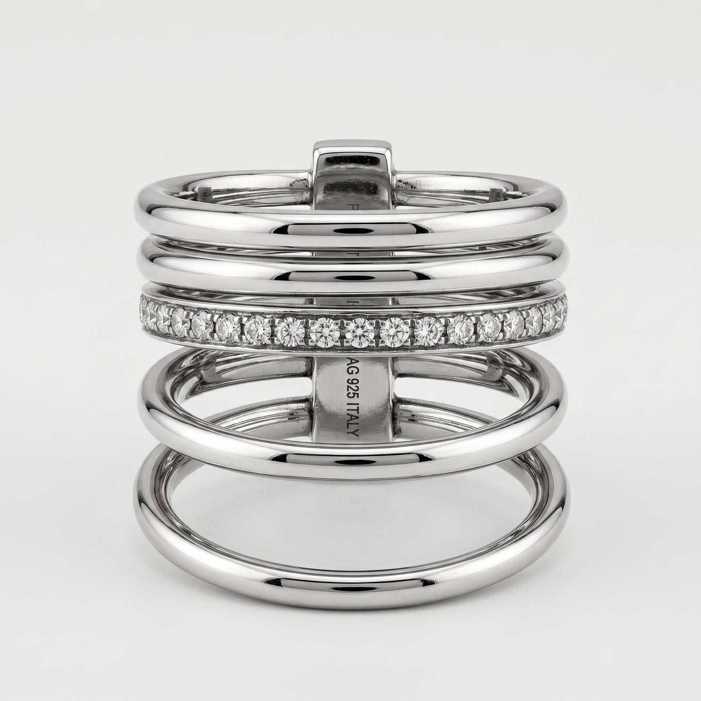 Multi-Band Silver Statement Ring