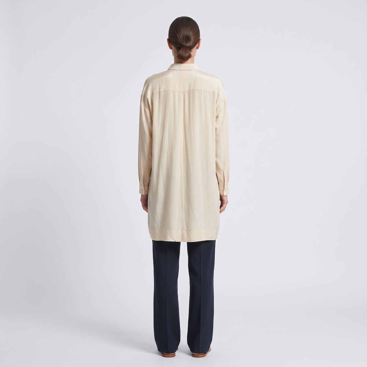 Minimalist Silk Shirt Dress