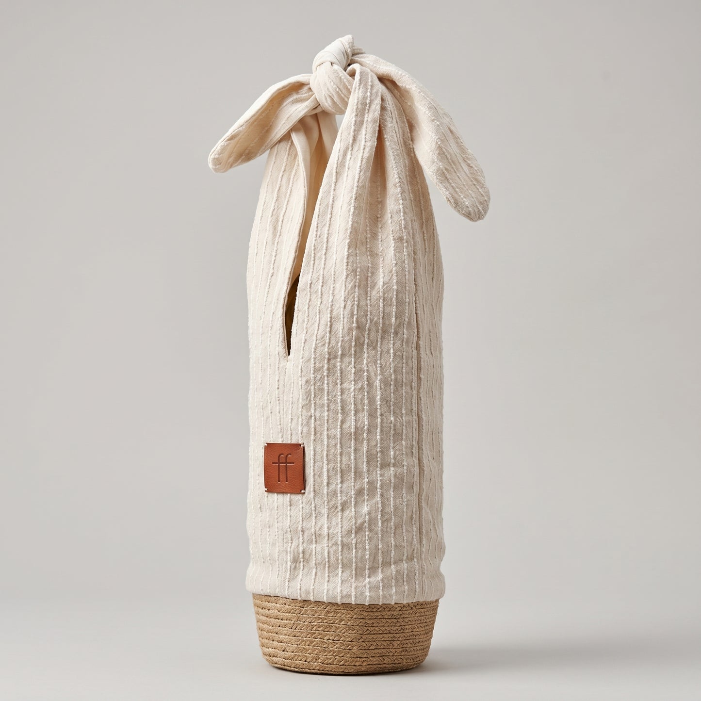 Striped Fabric Knot Tote Bag