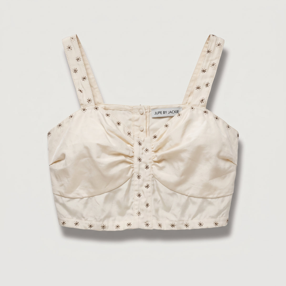 Embroidered Star Detail Crop Top