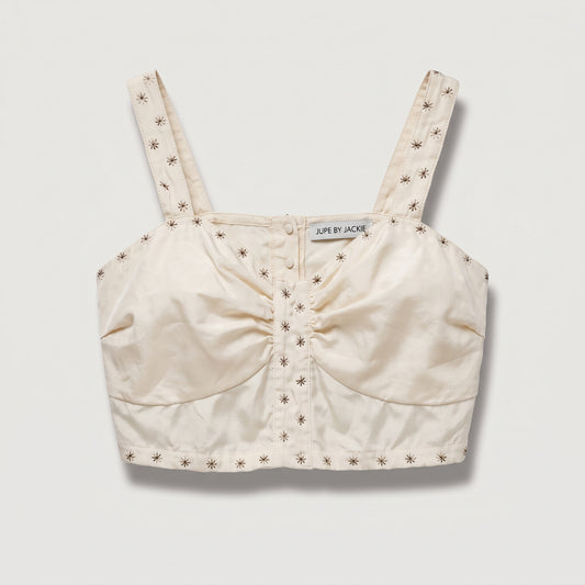 Embroidered Star Detail Crop Top