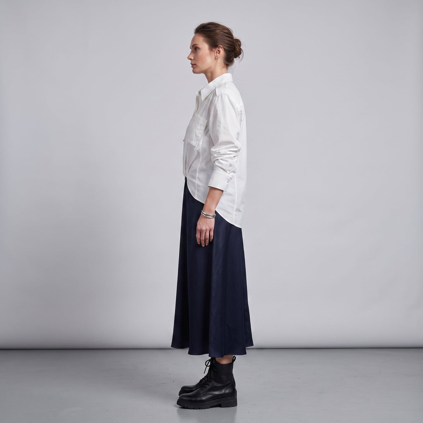 Colorblocked Two-Tone Shirtdress
