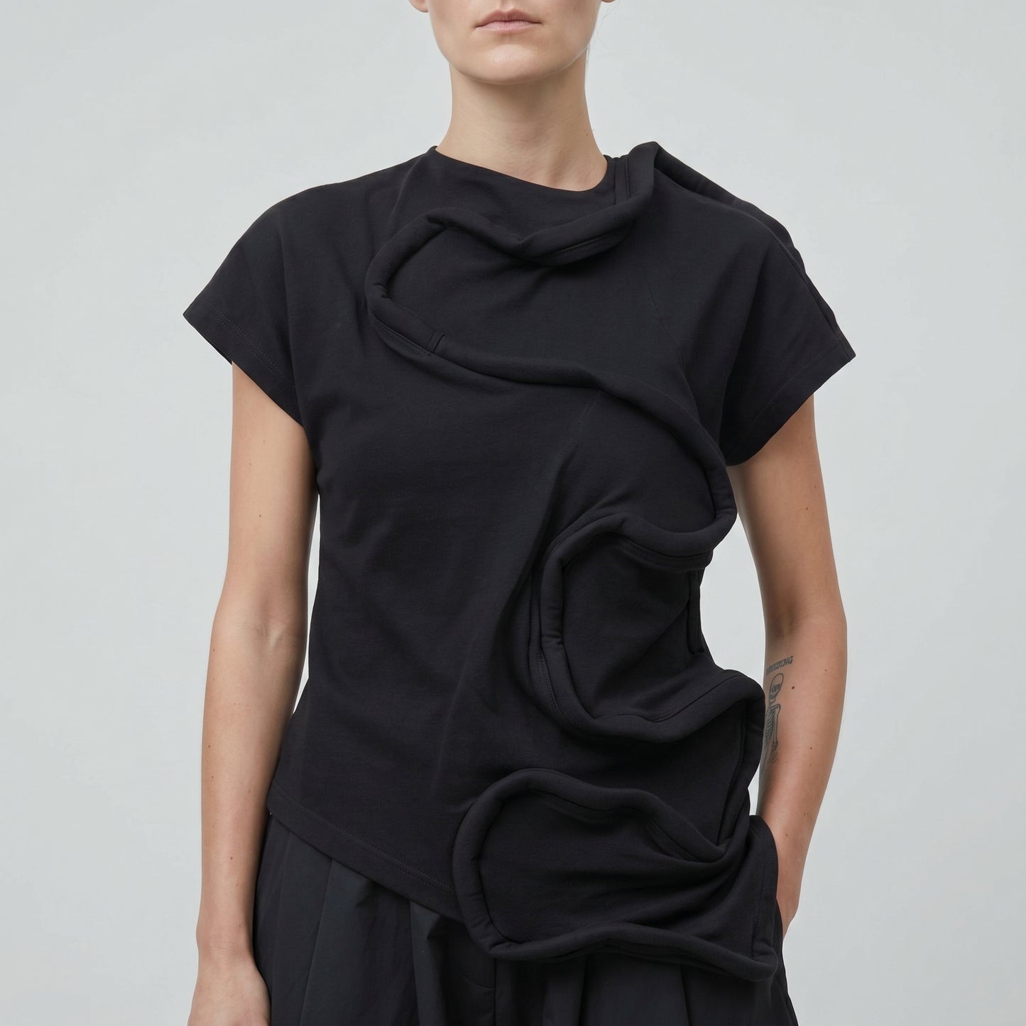 Sculptural Asymmetric Draped Top
