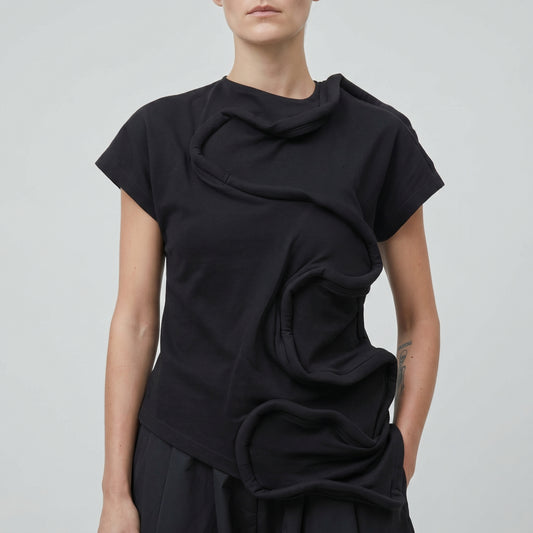 Sculptural Asymmetric Draped Top