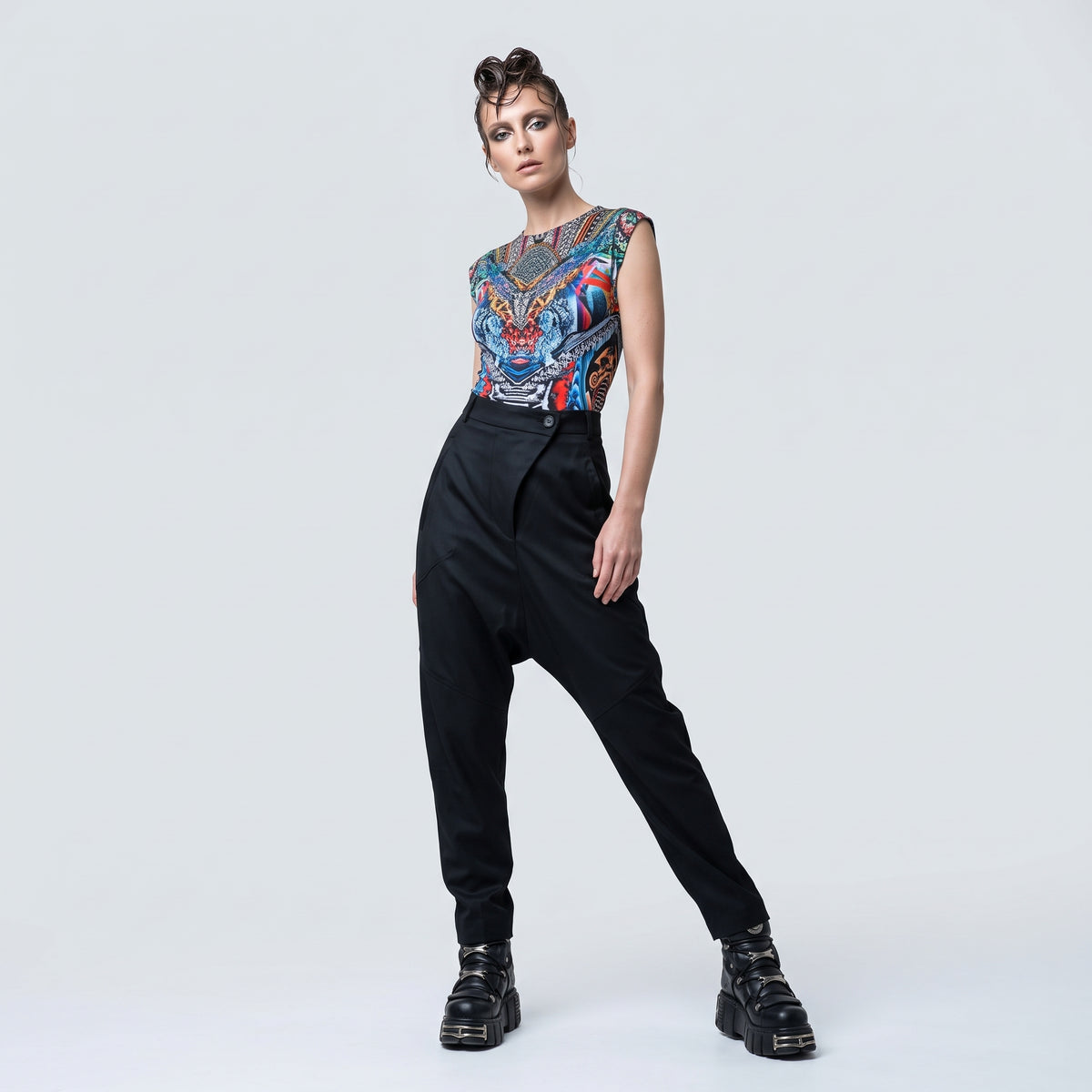 Tailored Asymmetric Black Trousers