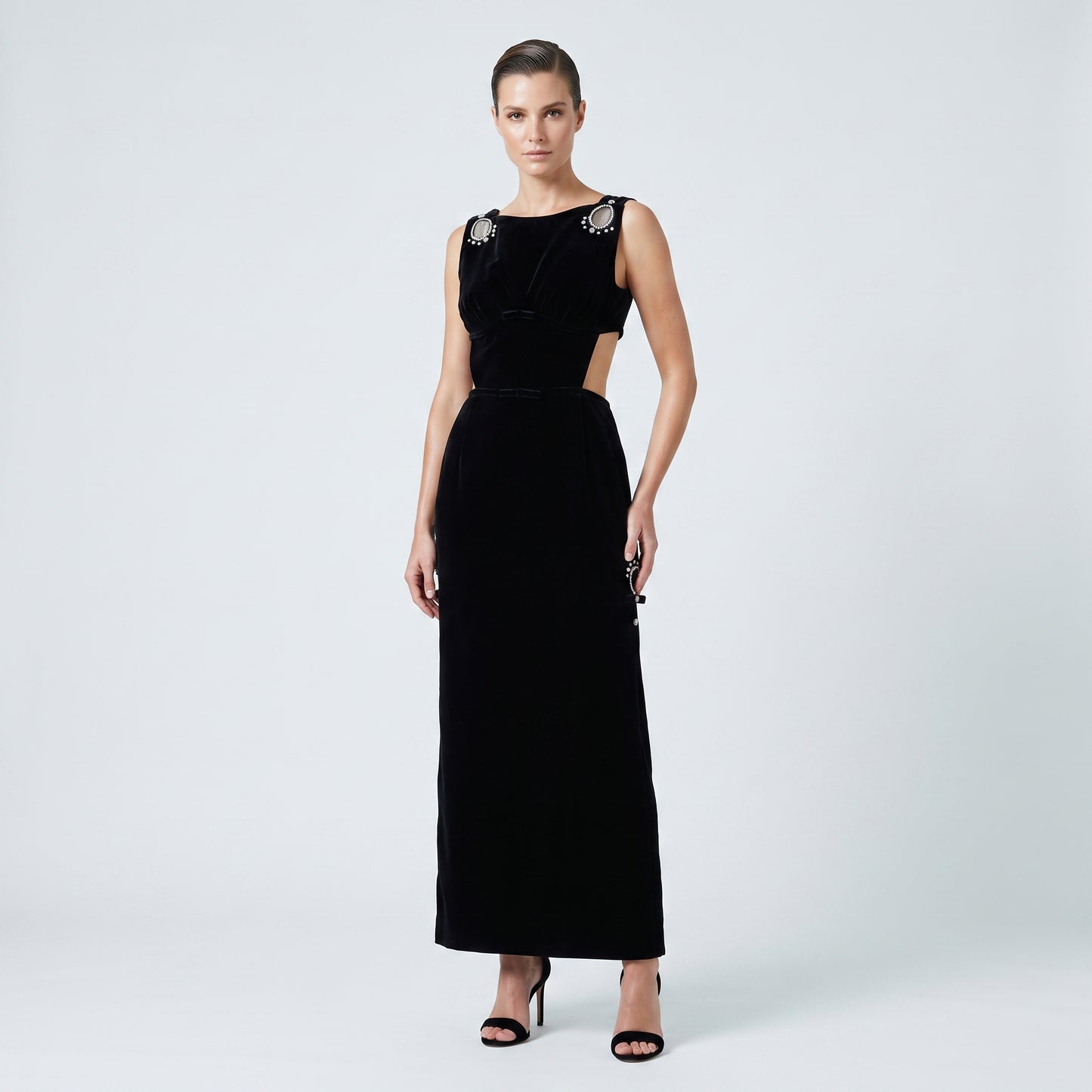 Embellished Velvet Cutout Gown