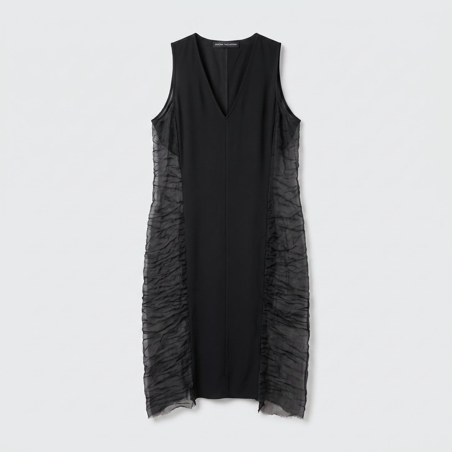 Sleeveless Ruched Panel Shift Dress