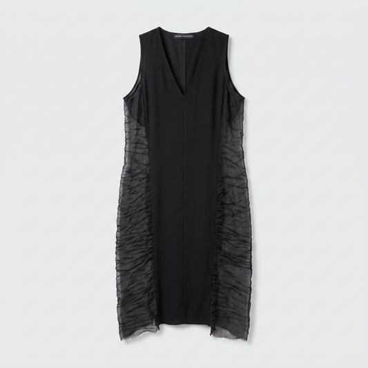 Sleeveless Ruched Panel Shift Dress