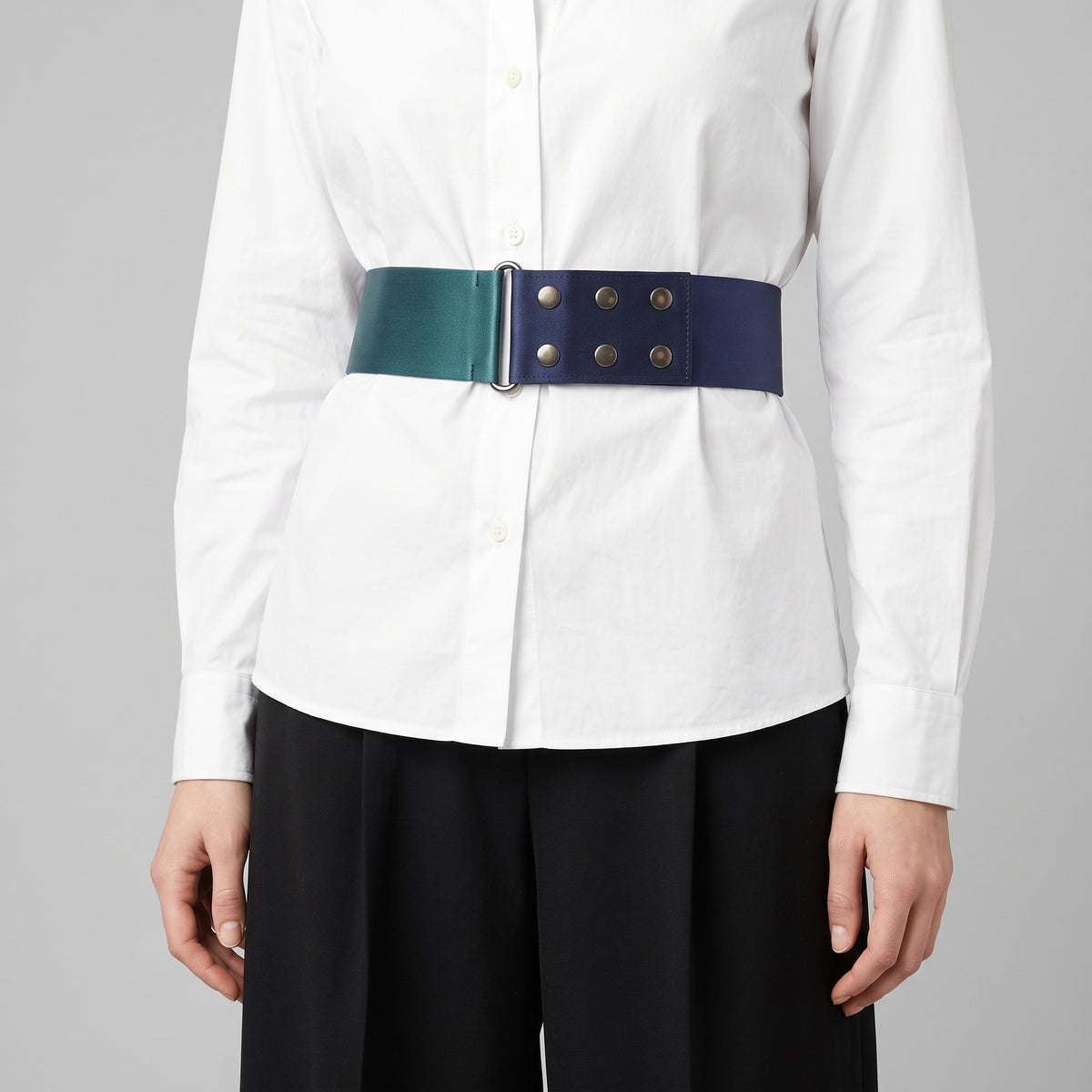 Two-Tone Satin Waist Belt