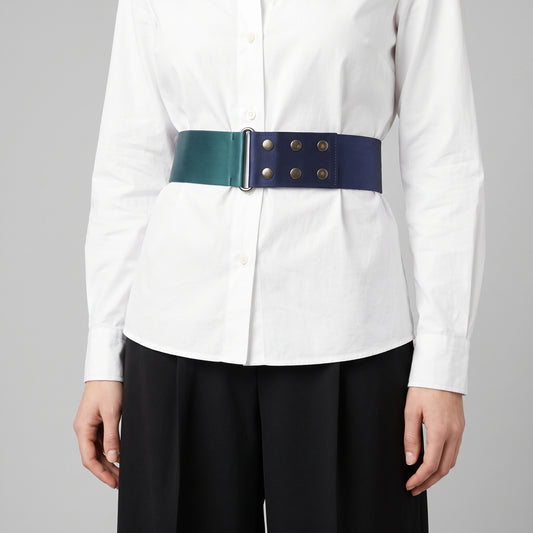 Two-Tone Satin Waist Belt