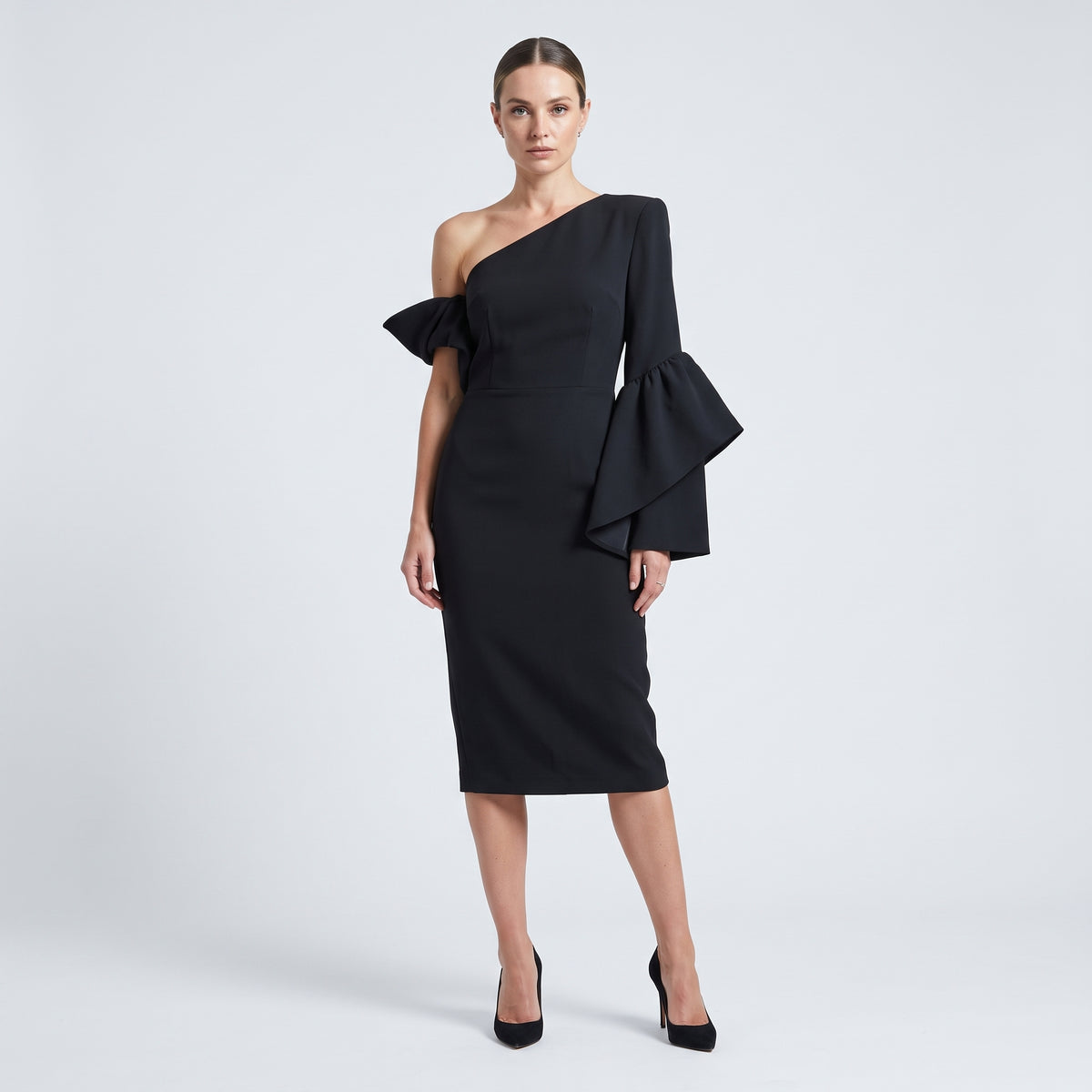 One-Shoulder Bow Detail Dress