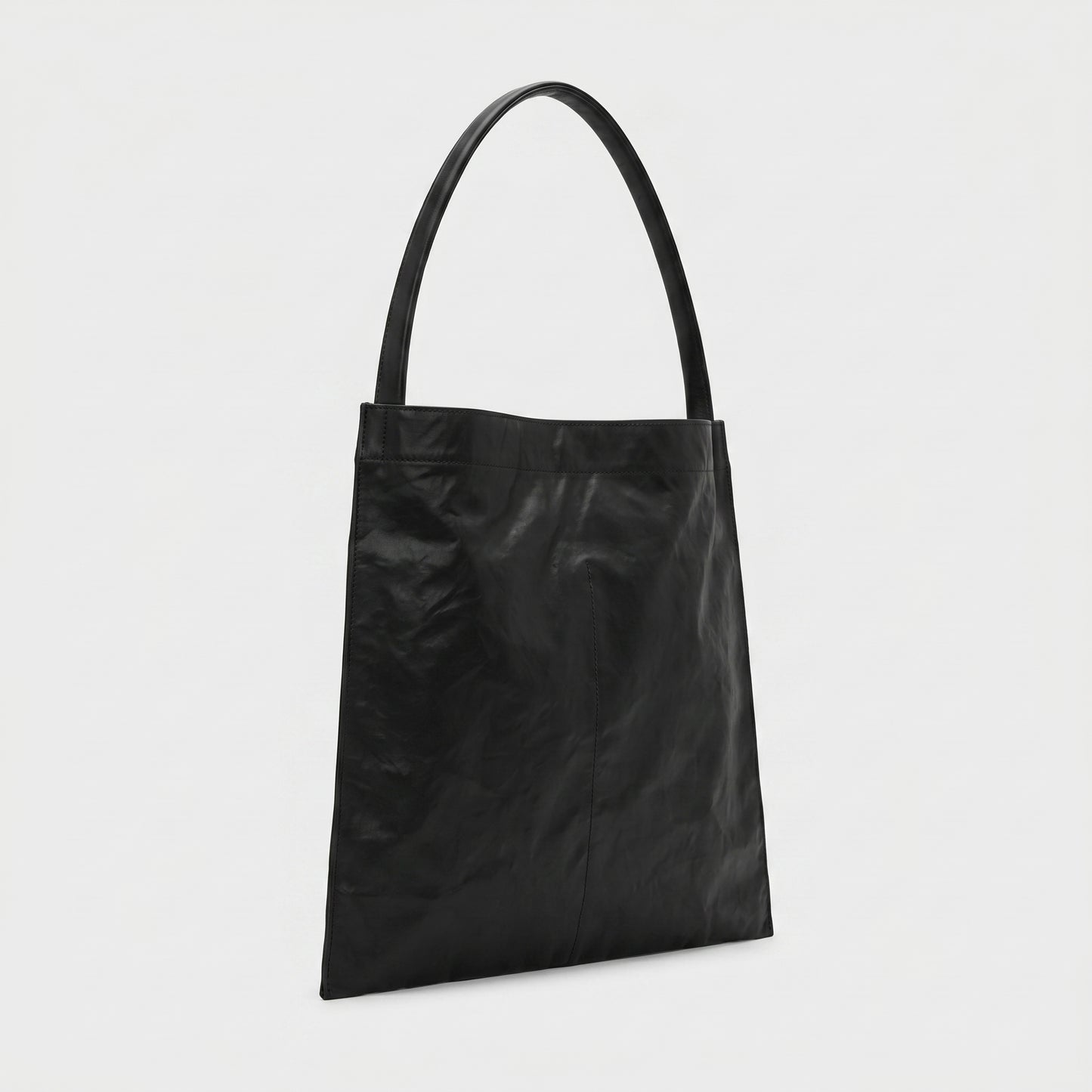 Sleek Black Leather Shoulder Bag