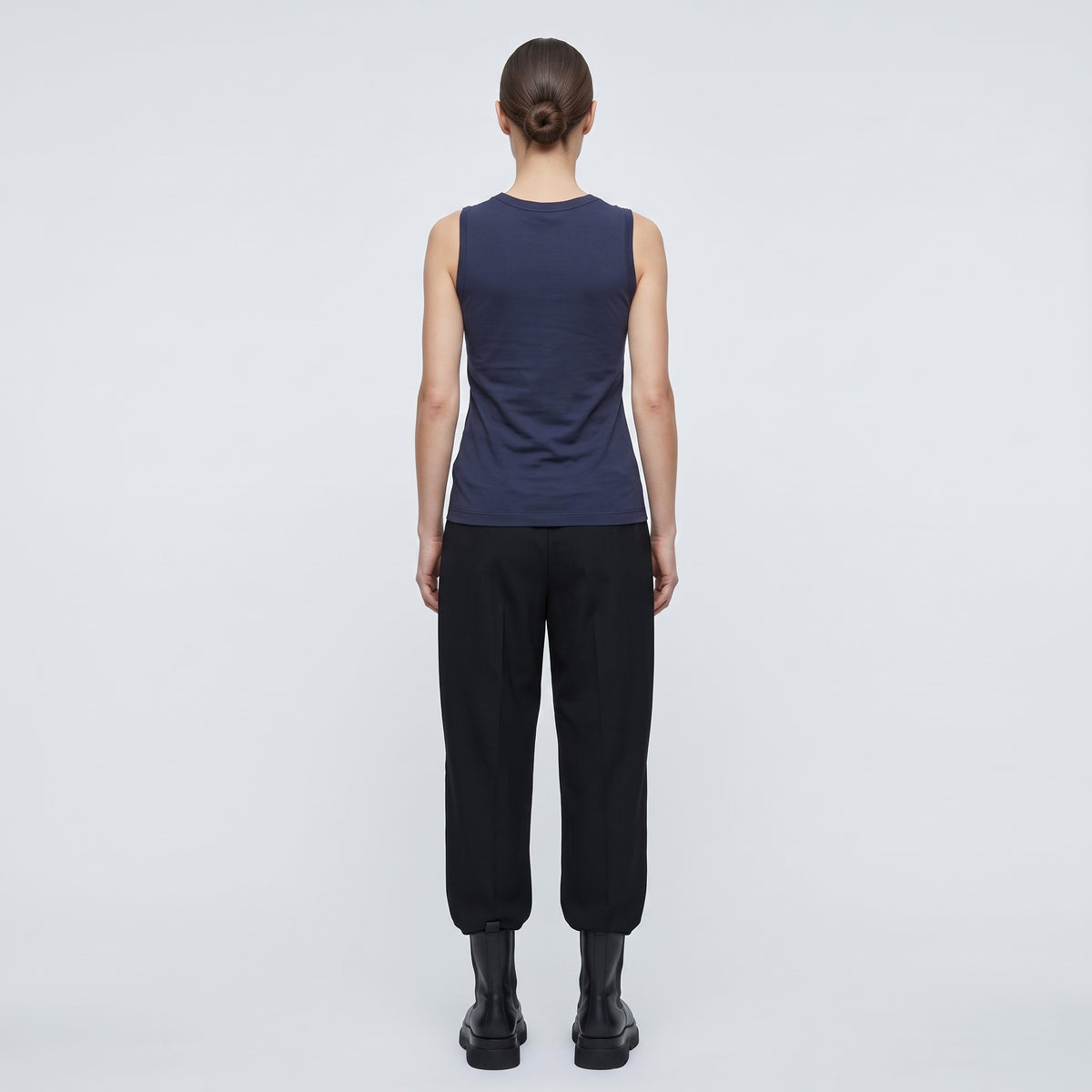 Cut-Out Navy Cotton Tank