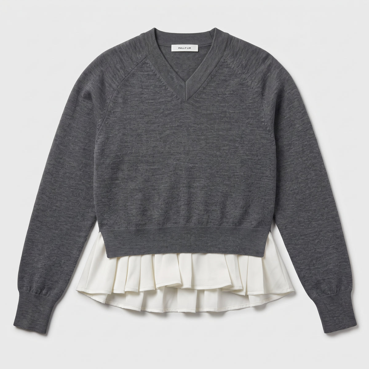 Layered Hem V-Neck Sweater