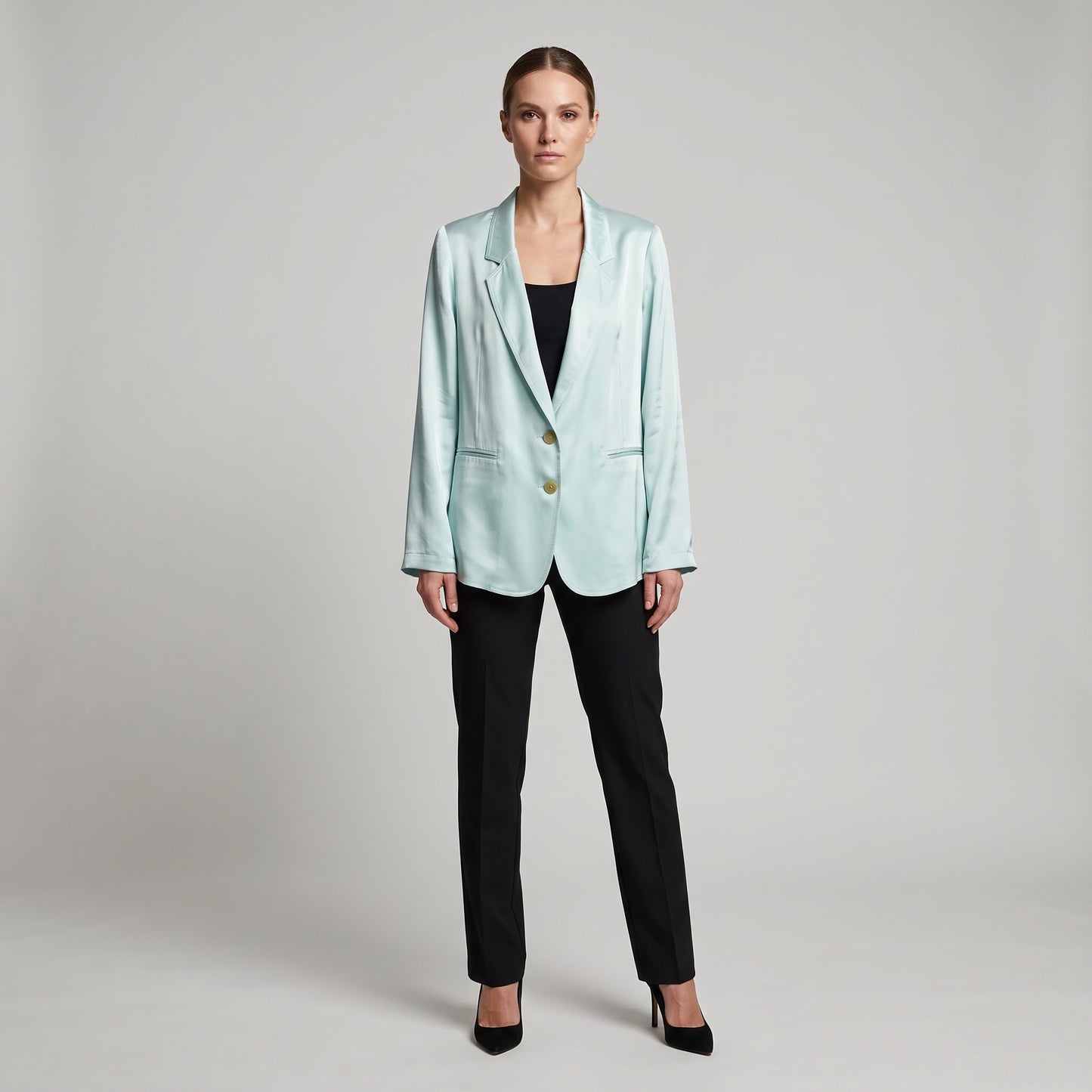 Satin Peak Lapel Blazer