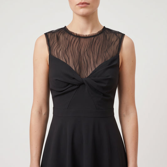 Sleeveless Twist Front Midi Dress