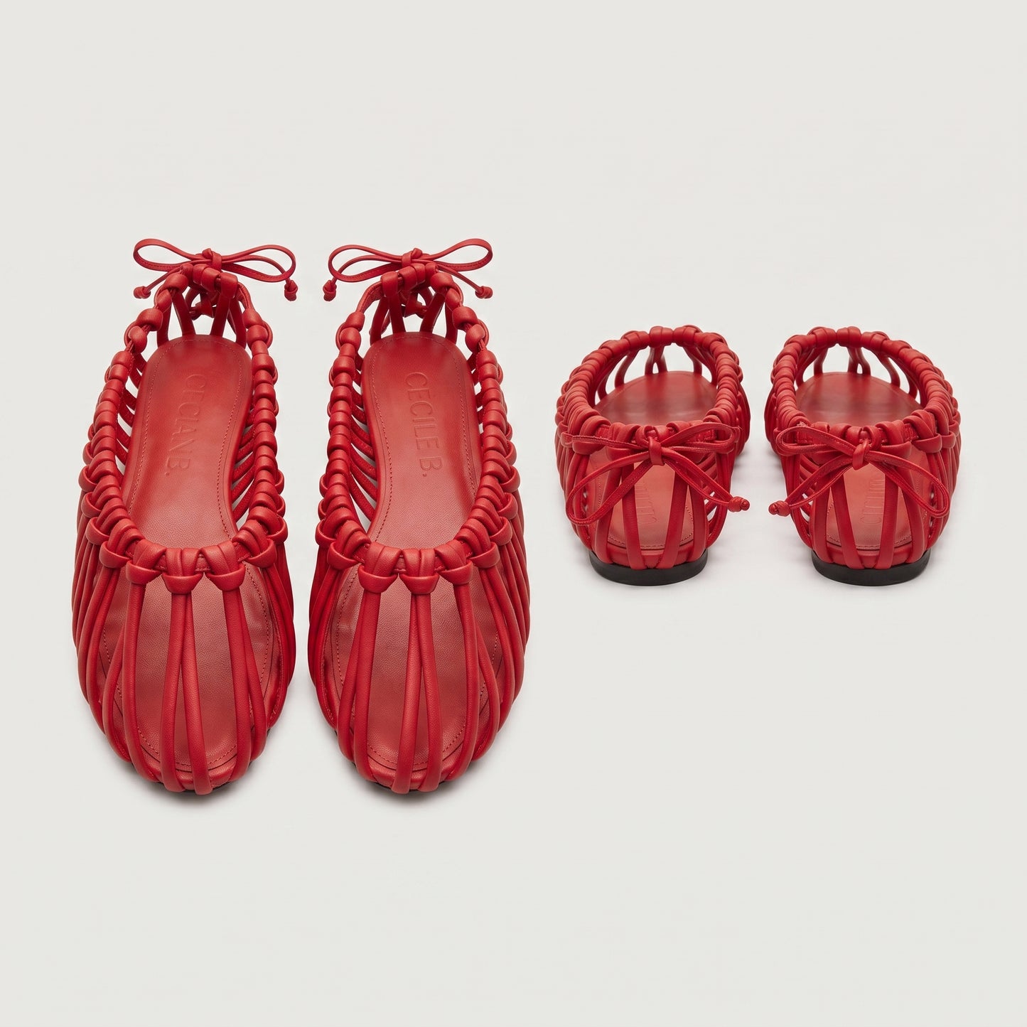 Woven Leather Cage Flats