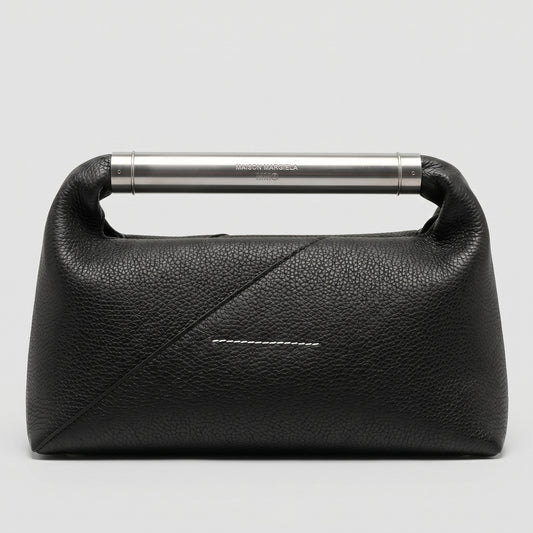 Metal Bar Leather Handbag