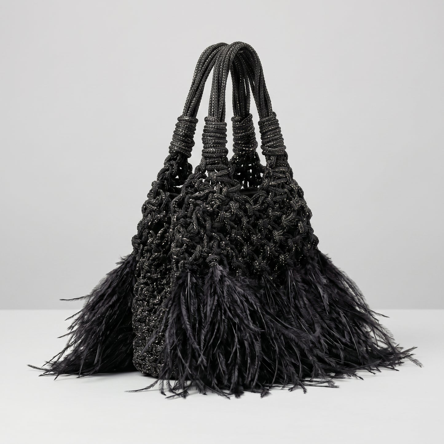 Mini Feather Woven Handbag