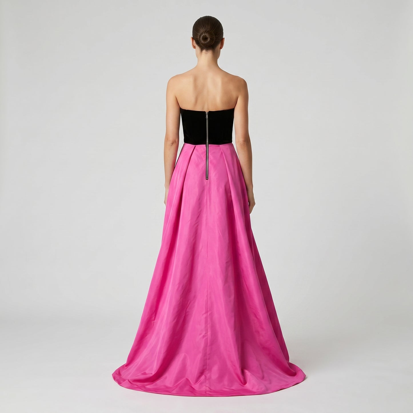 Draped Strapless Two-Tone Gown
