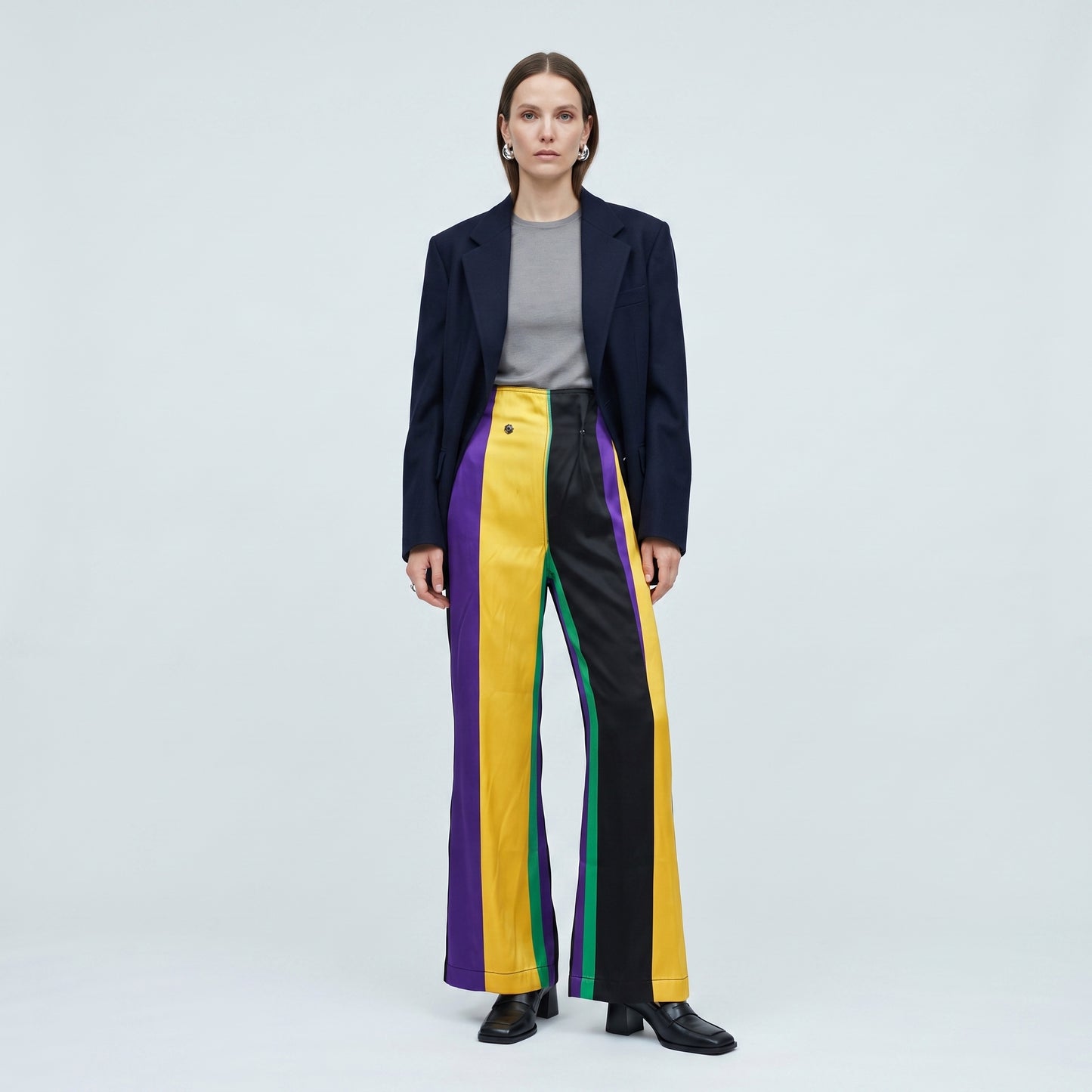 Colorblock High Waisted Trousers