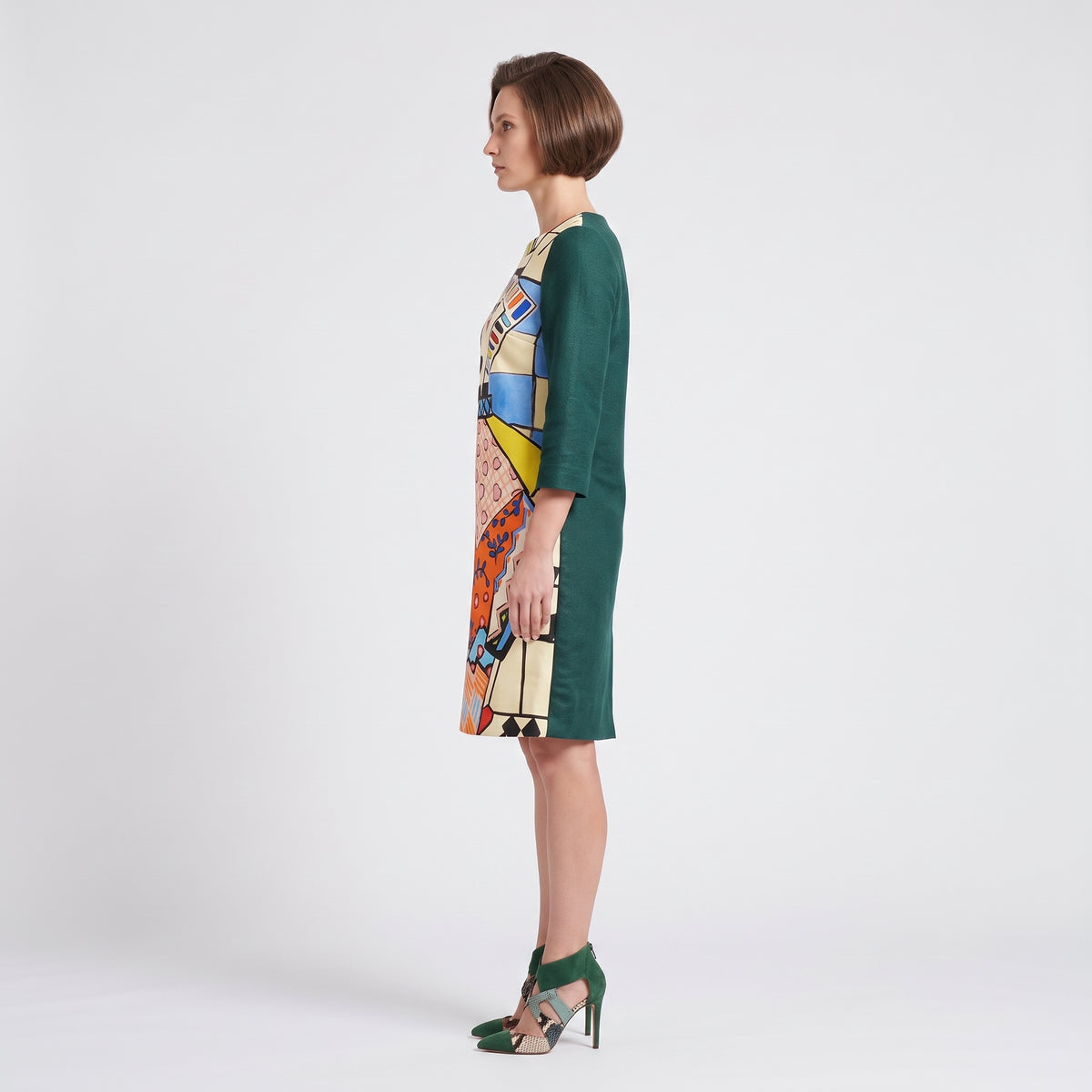 Abstract Graphic Print Shift Dress