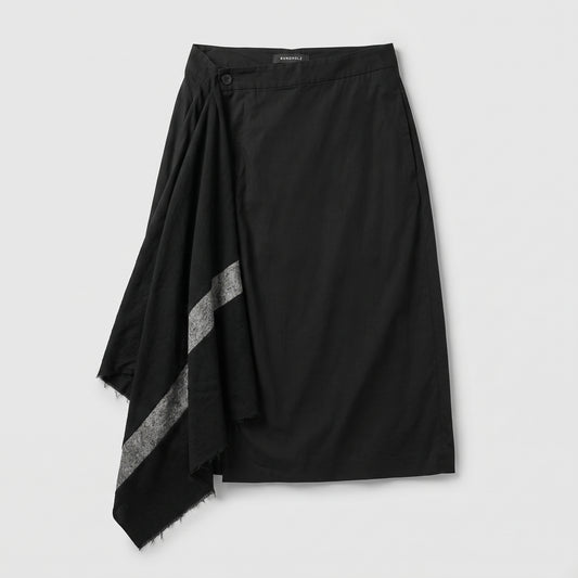 Asymmetric Draped Midi Skirt