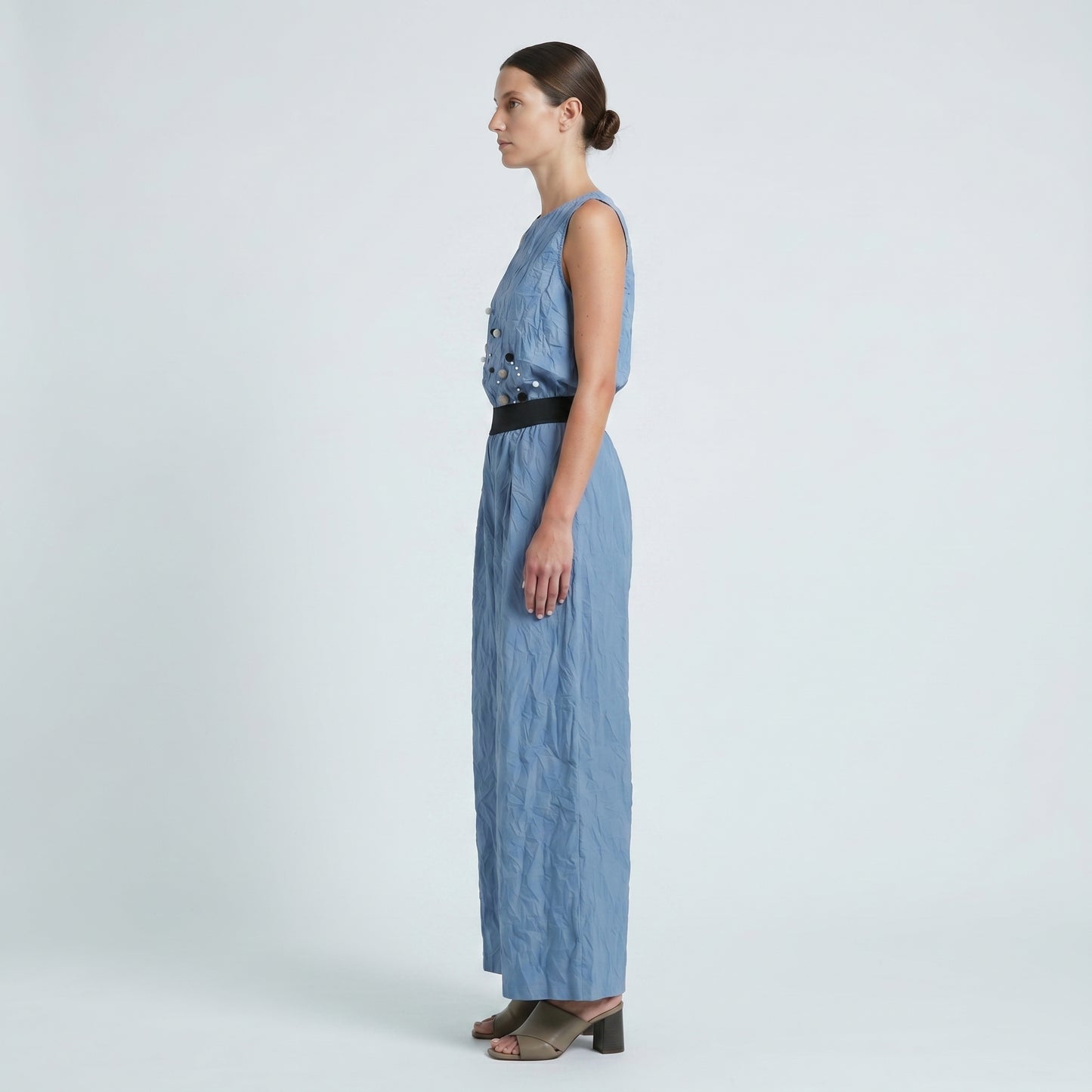 Crinkled Wide Leg Trousers