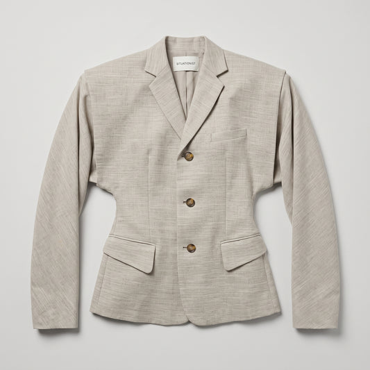 Tailored Beige Cutout Blazer
