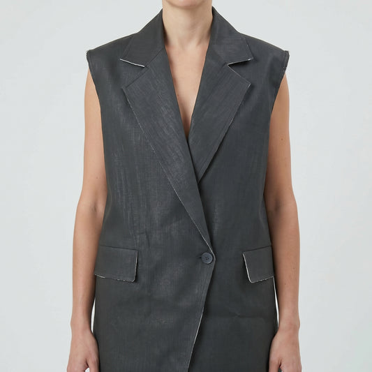 Tailored Longline Sleeveless Vest