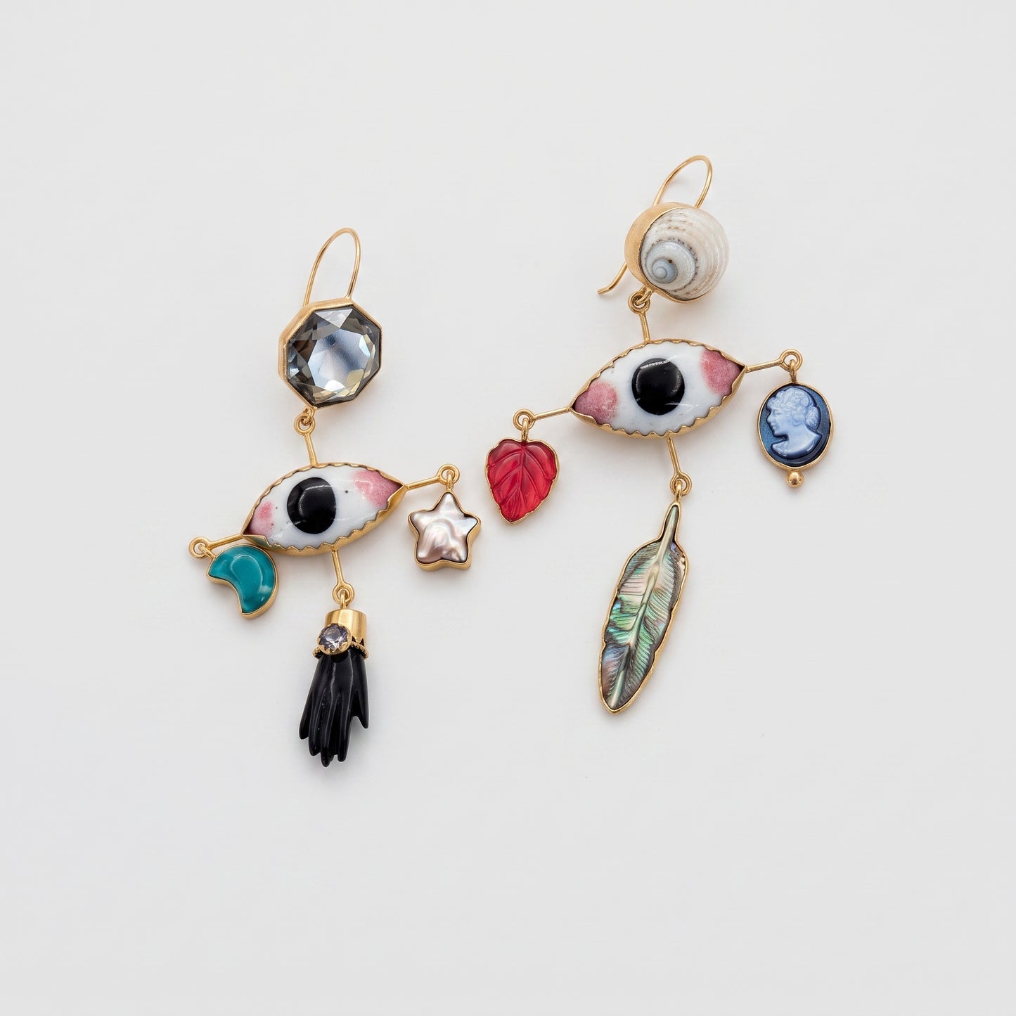 Eclectic Mixed Motif Statement Earrings